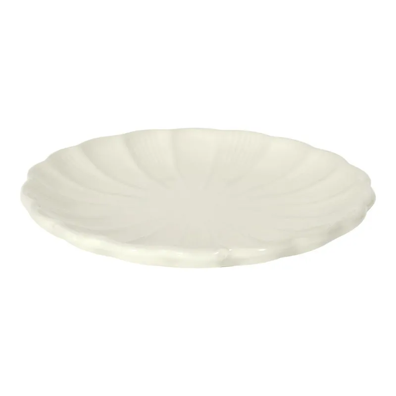 Talerz Deserowy MEBLIVA Calista, Ceramika Szkliwiona 20cm - Kremowy