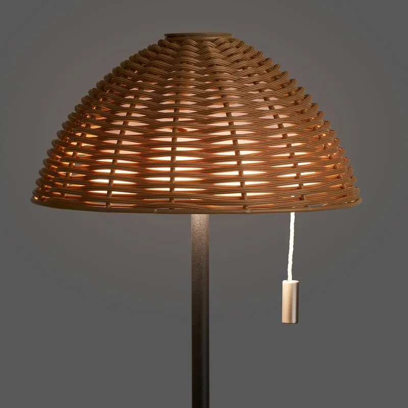 Lampka Stołowa MEBLIVA Wigan LED, Boho, Naturalny - Czarny