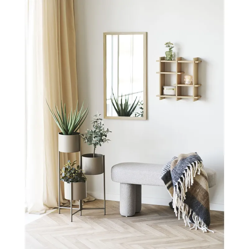 Lustro Ścienne MEBLIVA Scottsdale Drewniana Rama 45x75 cm - Naturalne