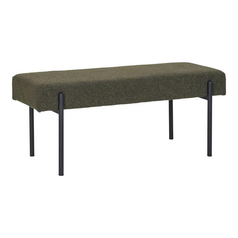 Ławka MEBLIVA Swindon Boucle 100 cm - Zielona