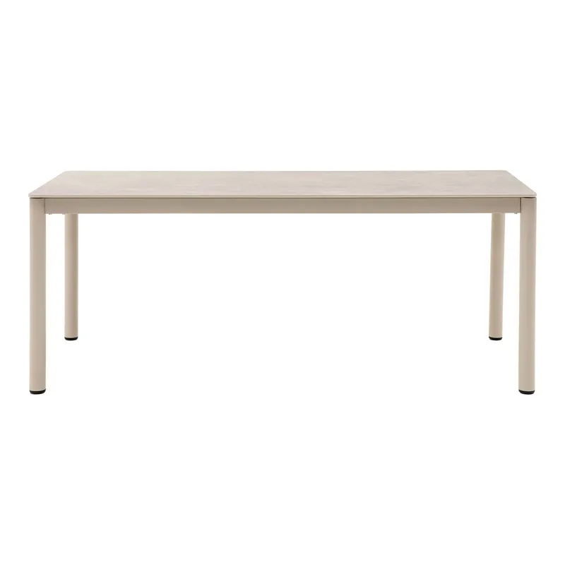 Stół MEBLIVA Alcudia Aluminium/Ceramika 200x90 cm - Piaskowy