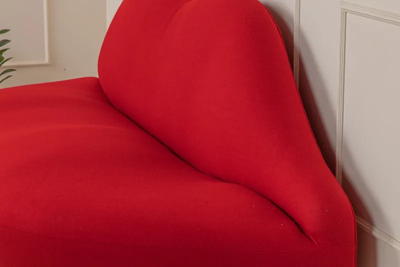 Sofa Dwuosobowa MEBLIVA Usta Wełniana Nierozkładana - Czerwona
