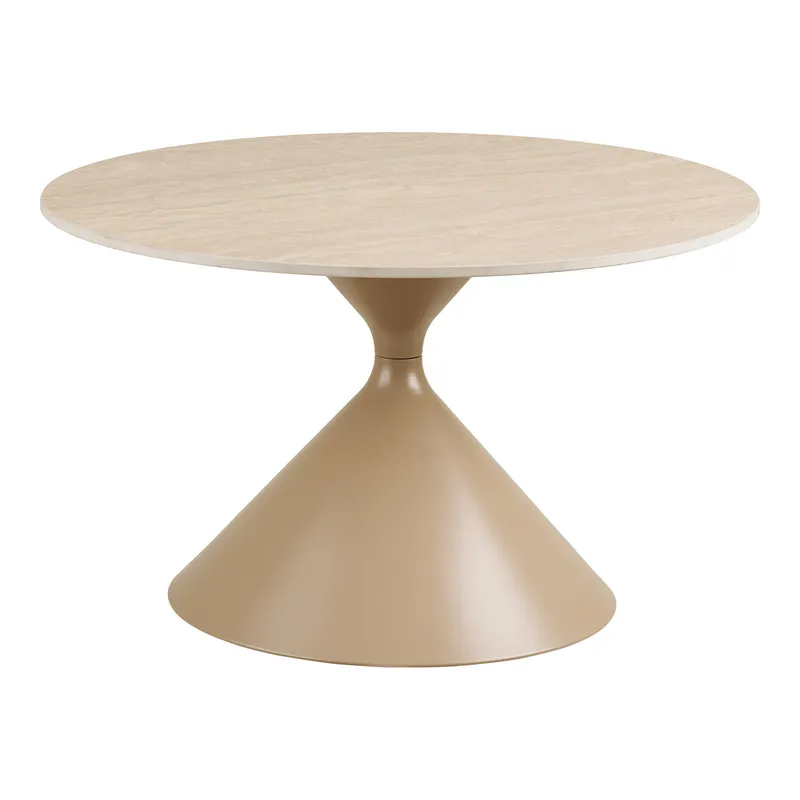 Stolik Kawowy MEBLIVA Annecy Ceramiczny Blat 70 cm - Trawertyn