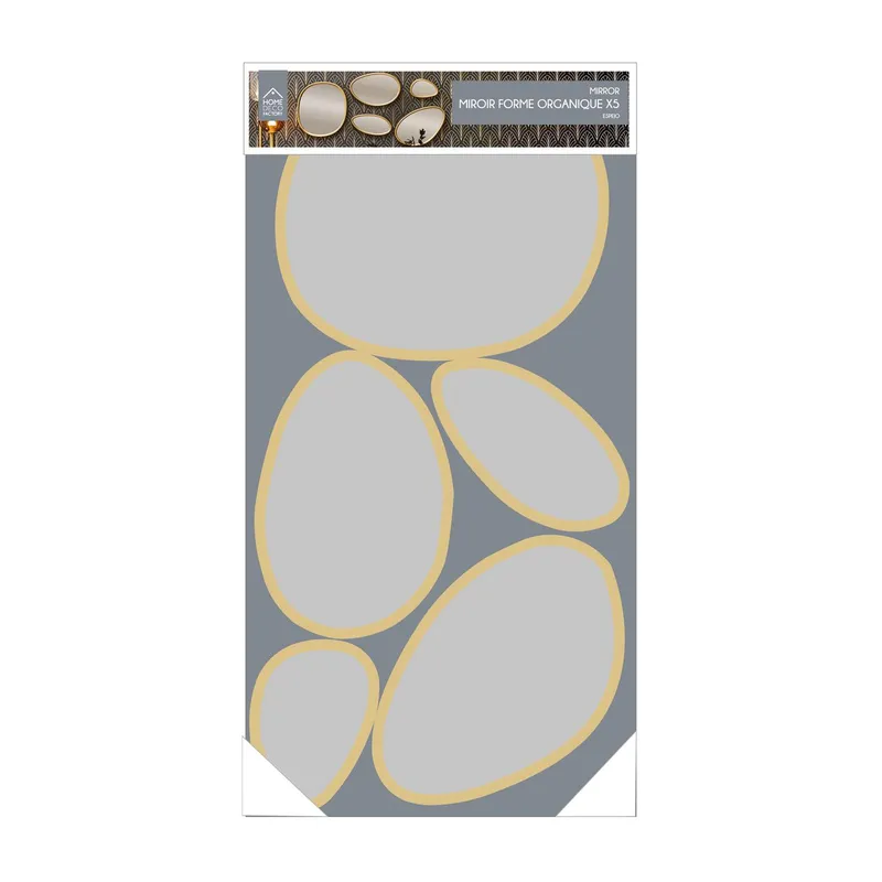 Zestaw 5 Luster MEBLIVA Organic Shape Owalne - Złoty