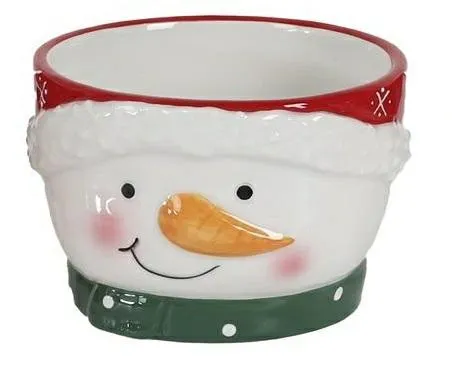 Miska Świąteczna MEBLIVA Bałwanek, Ceramika, 12 cm - Multikolor