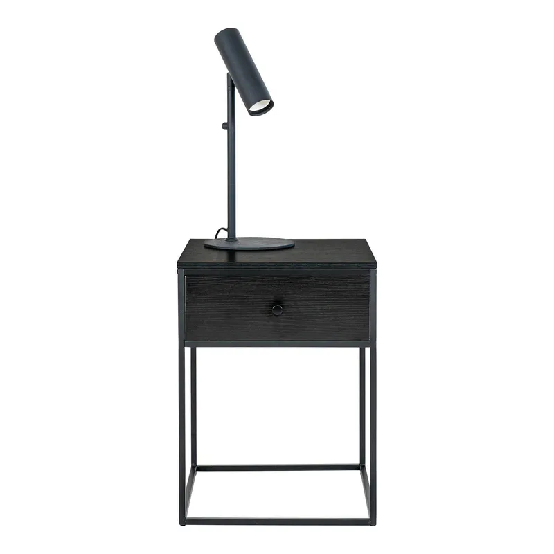 Szafka Nocna MEBLIVA Vita, Metal Loftowy, Czarna - 40x55 cm