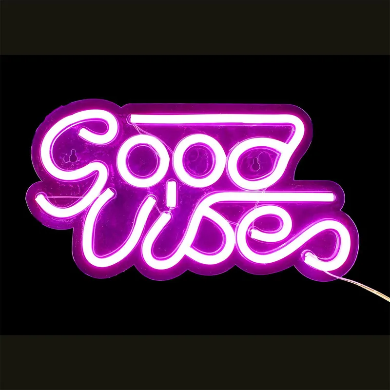 Lampa Dekoracyjna MEBLIVA Good Vibes Neon LED - Różowa