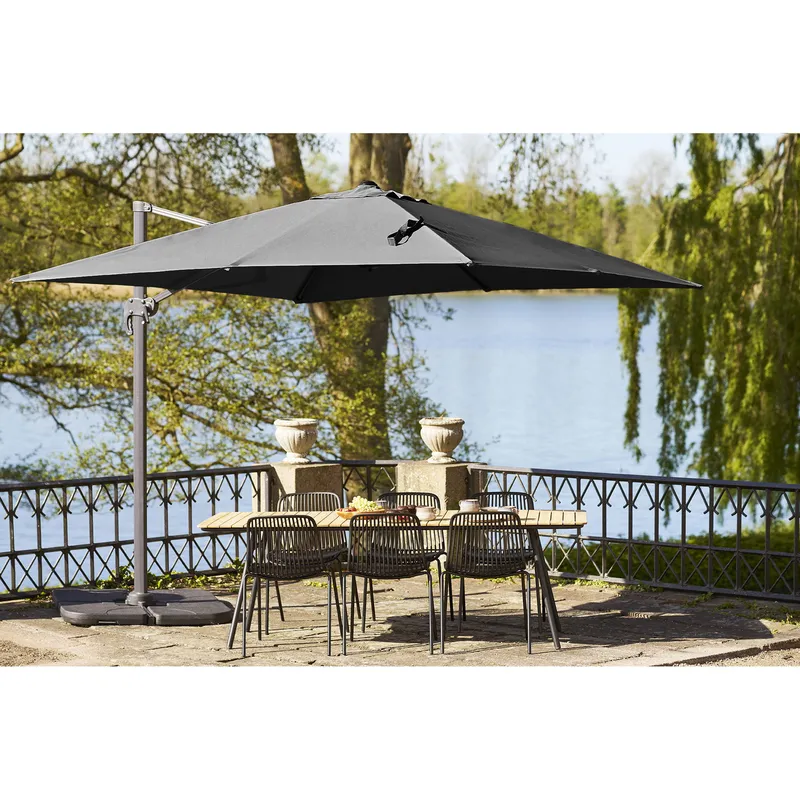 Parasol Wiszący GARDIVA Baza Aluminiowy 295x295 cm - Czarny