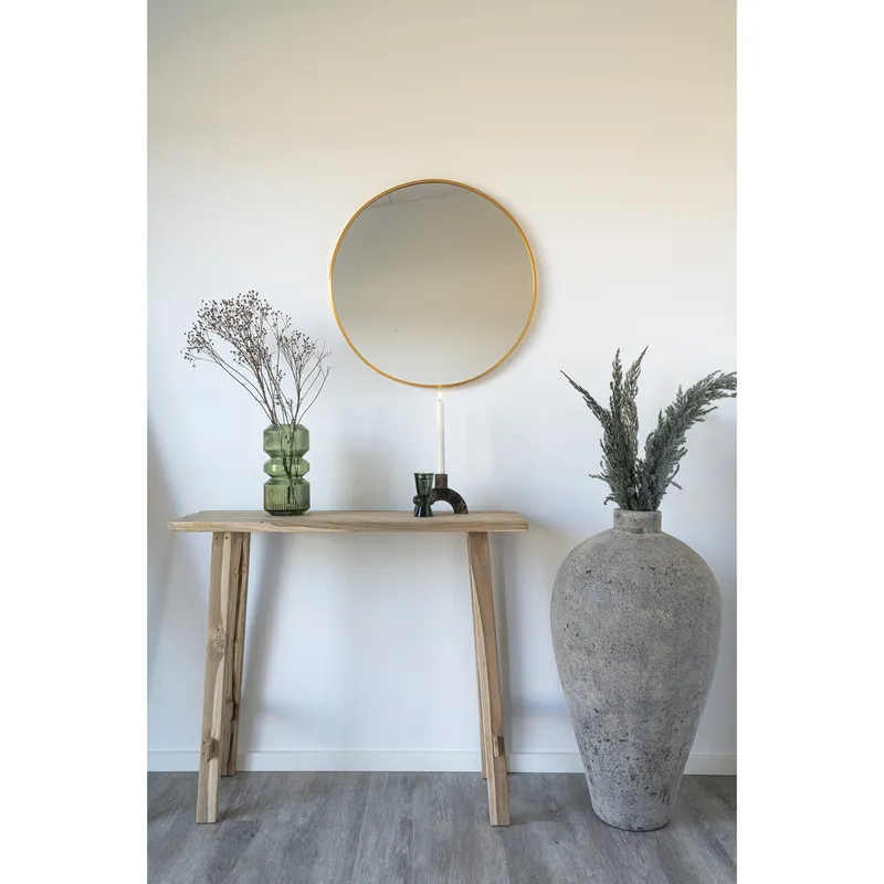 Konsola MEBLIVA Girona Drewno Tekowe Naturalne - 90x80 cm
