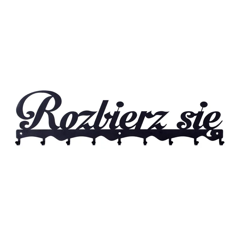 Wieszak Ścienny MEBLIVA Rozbierz Się Metal Industrialny - Czarny