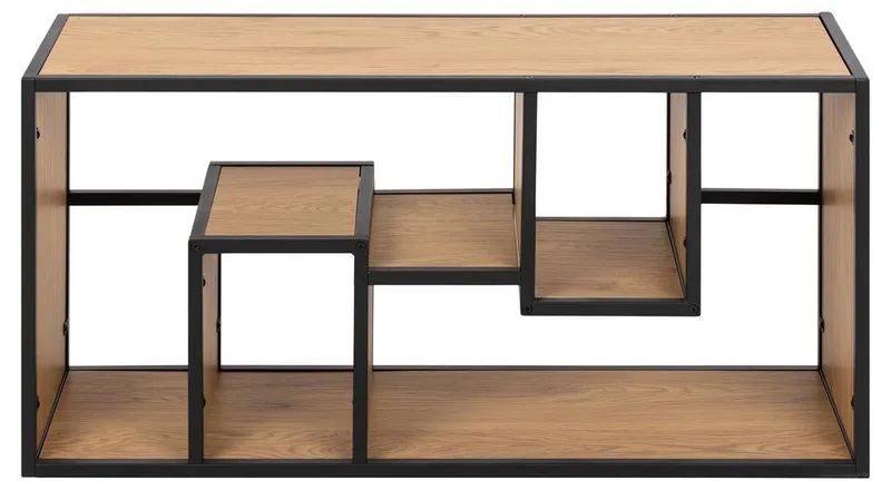 Półka Naścienna MEBLIVA Seaford III Metal/MDF - Dąb/Czarny