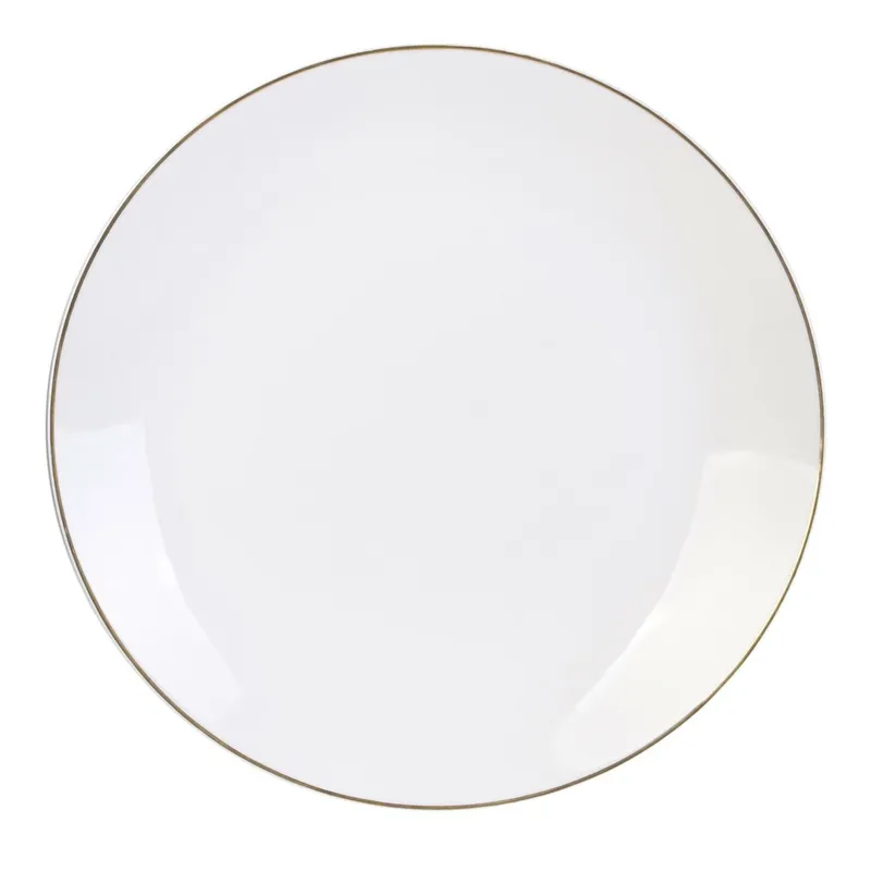 Talerz Obiadowy MEBLIVA Pearl Gold Ceramiczny 27cm - Biały