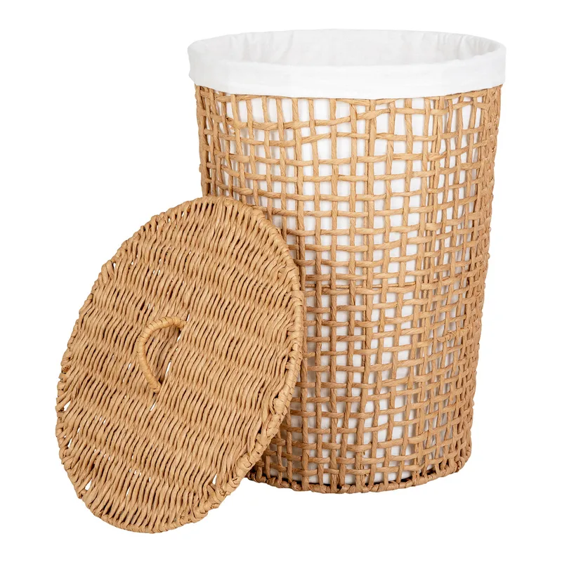 Kosz Na Pranie MEBLIVA Pomal Poliester Boho - Naturalny