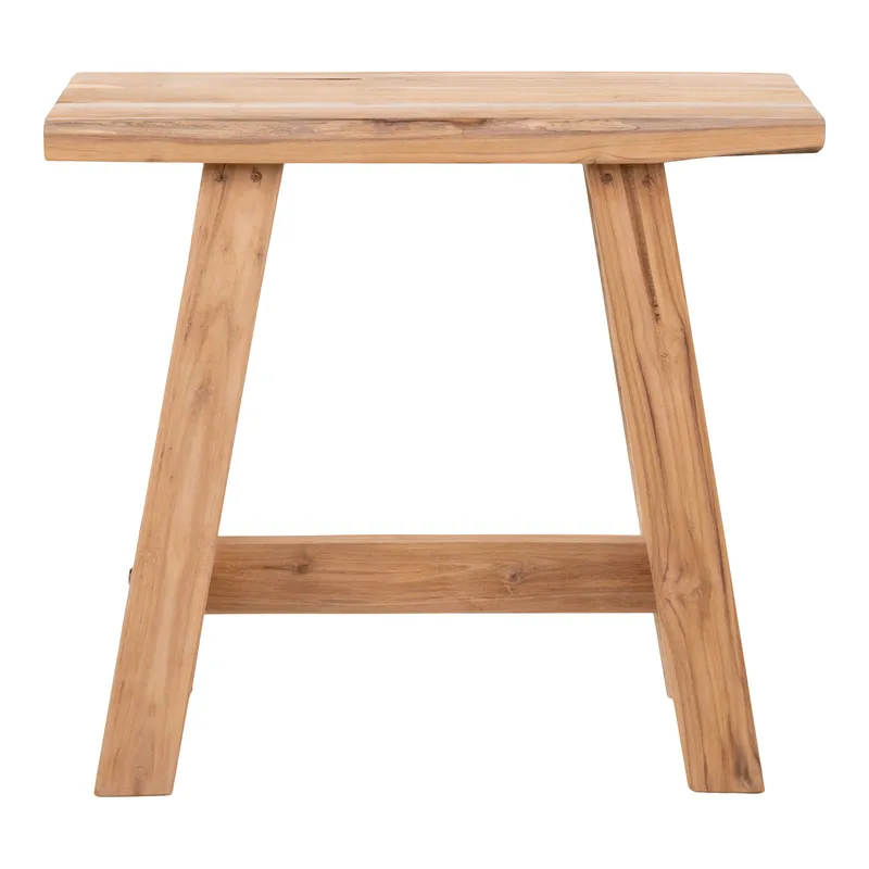 Stołek MEBLIVA Barcelona Tekowy Naturalny, Skandynawski, 45 cm - Drewno