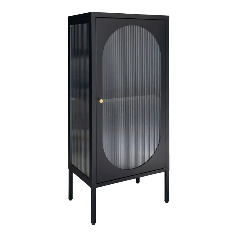 Gablota MEBLIVA Adelaide Wąska 110cm, Metal, Nowoczesny Styl - Czarna