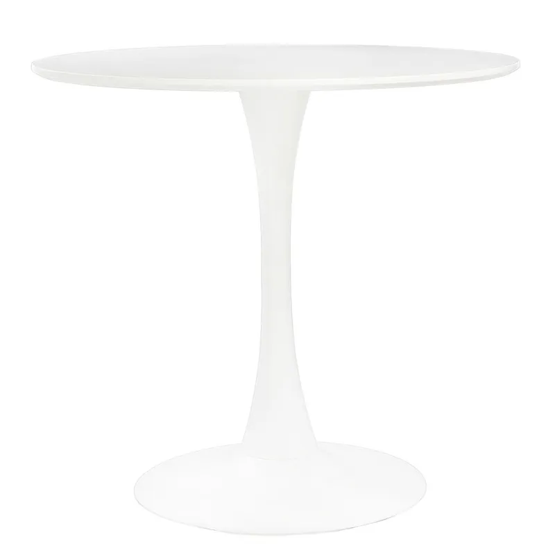 Stół Okrągły MEBLIVA Skinny White MDF Metal 90 cm - Biały