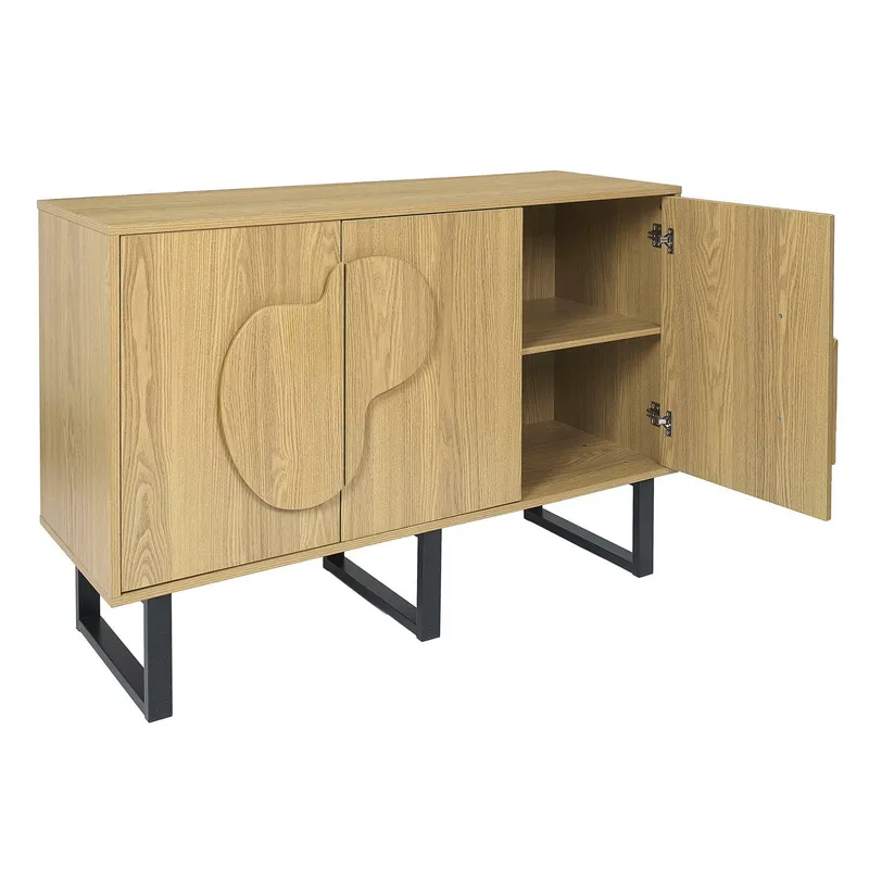 Komoda MEBLIVA Calypso 120 cm MDF Boho - Dąb/Czarna