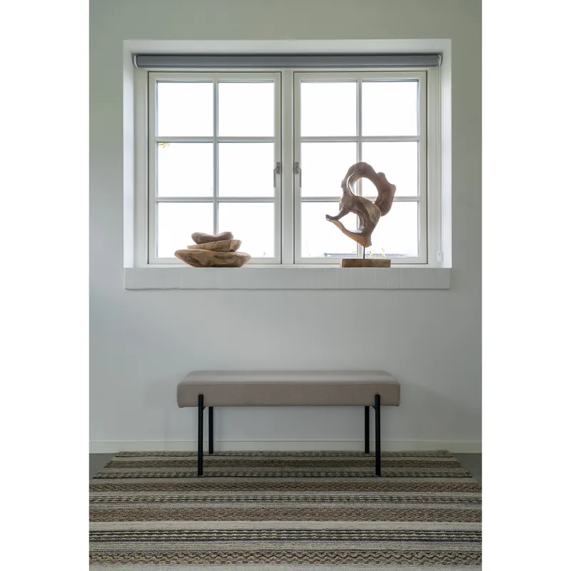Ławka MEBLIVA Swindon Tapicerowana, Metal, 100 cm - Beżowa