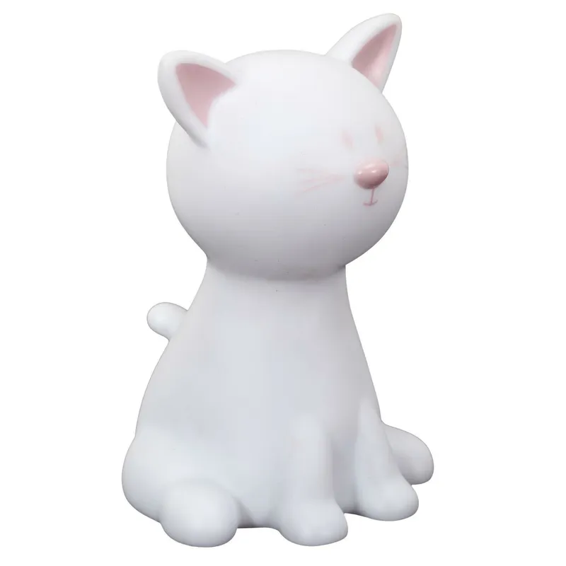 Lampka Stołowa MEBLIVA Cat Night Nowoczesna, Tworzywo Sztuczne - Biała