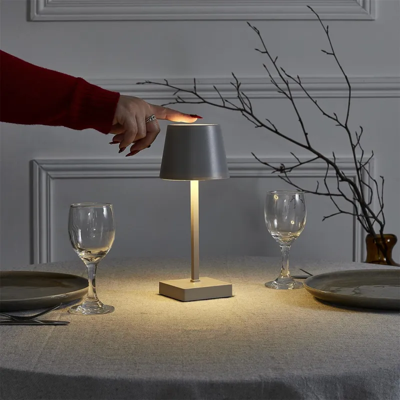Lampka Stołowa MEBLIVA Blanca LED Dotykowa - Szara