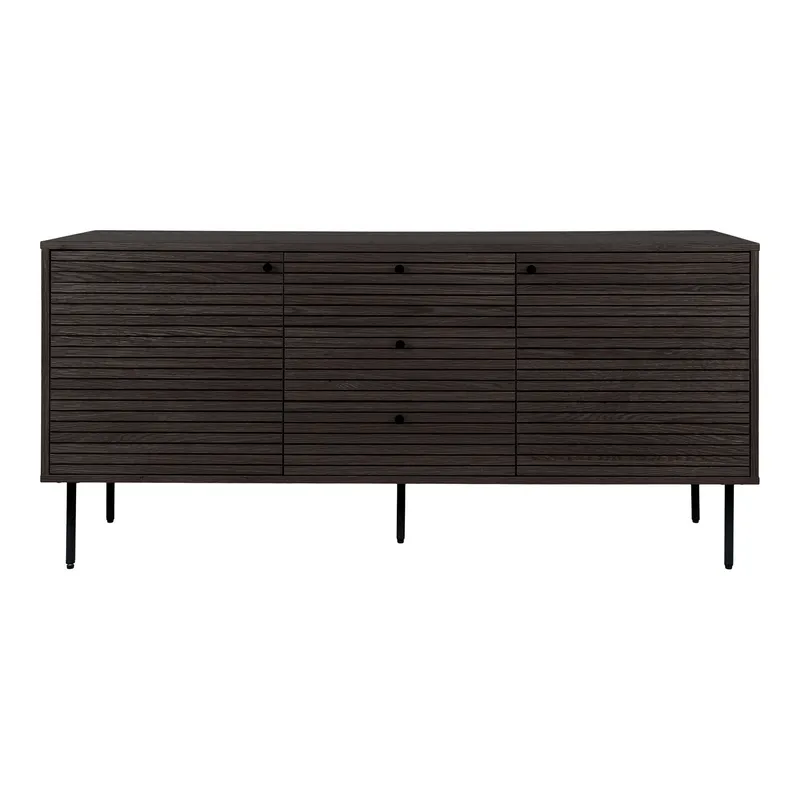 Komoda MEBLIVA Kyoto 3 Szuflady 150 cm Dąb Dymiony - Brązowa