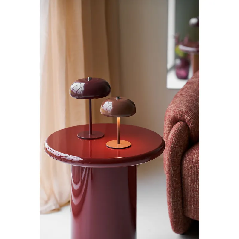 Stolik Kawowy MEBLIVA Otago Okrągły 45 cm MDF - Bordowy