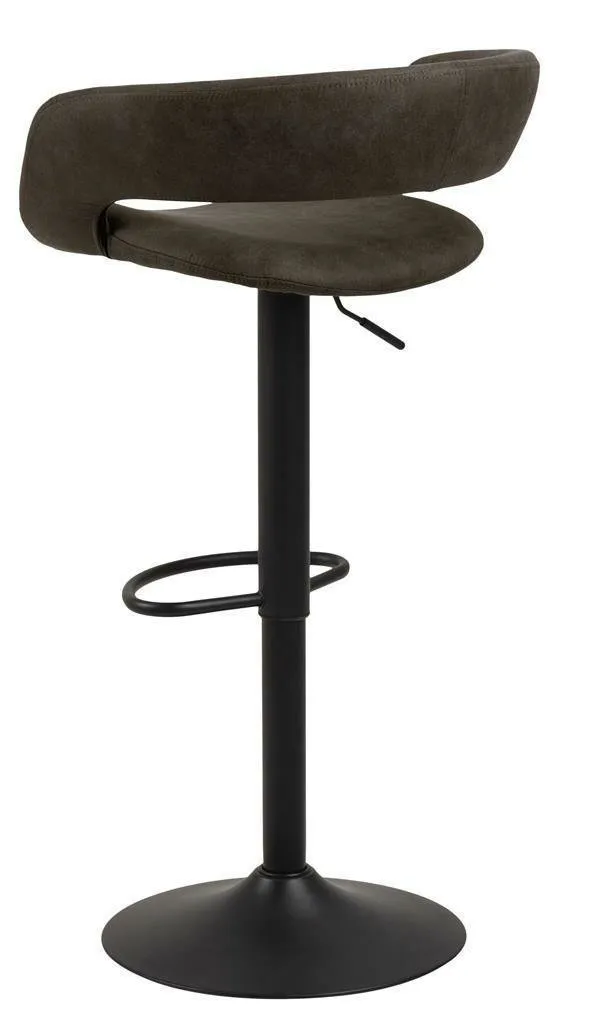 Hoker Grace MEBLIVA Z Oparciem, Regulacja Wysokości 59–80 cm - Antracytowy