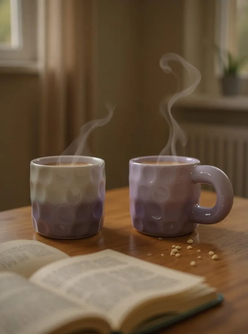 Kubek Ceramiczny MEBLIVA Chubby, Szkliwiona Ceramika - Fioletowy
