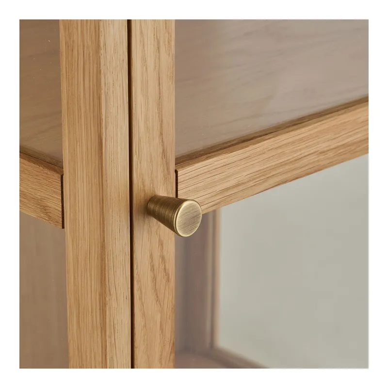 Witryna MEBLIVA Zamora Fornir Dębowy Szkło Hartowane - Naturalny