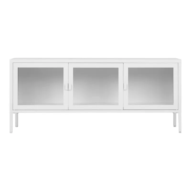 Szafka RTV MEBLIVA Brisbane, Stal Nowoczesna 130 cm - Biała
