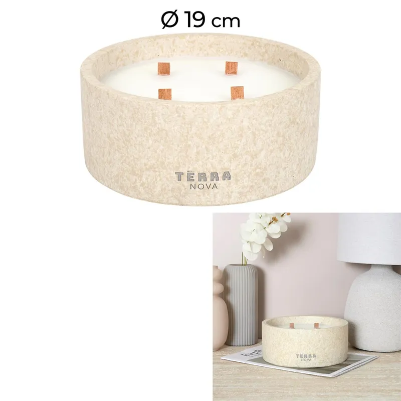 Świeca Terra Nova MEBLIVA 4 Knoty Wosk Naturalny 19cm - Beżowa