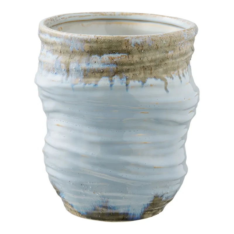 Wazon MEBLIVA Toran Ceramiczny, Nowoczesny Design - Jasnoniebieski