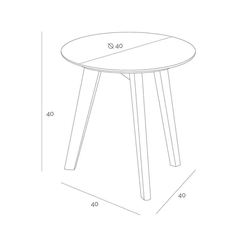 Stolik MEBLIVA Sano Drewniany 40 cm Industrialny - Naturalny