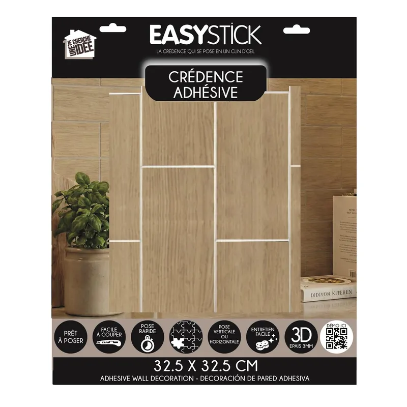 Panel Winylowy Samoprzylepny MEBLIVA Easy Stick, 30,5×38 cm - Naturalny Dąb