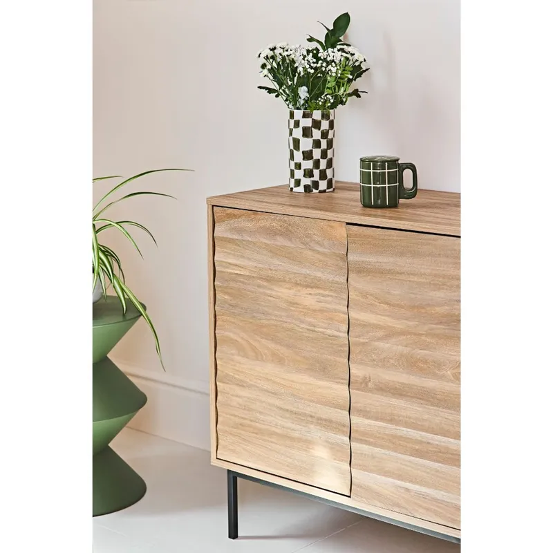 Komoda MEBLIVA Celia 80 cm MDF Frezowana - Naturalna