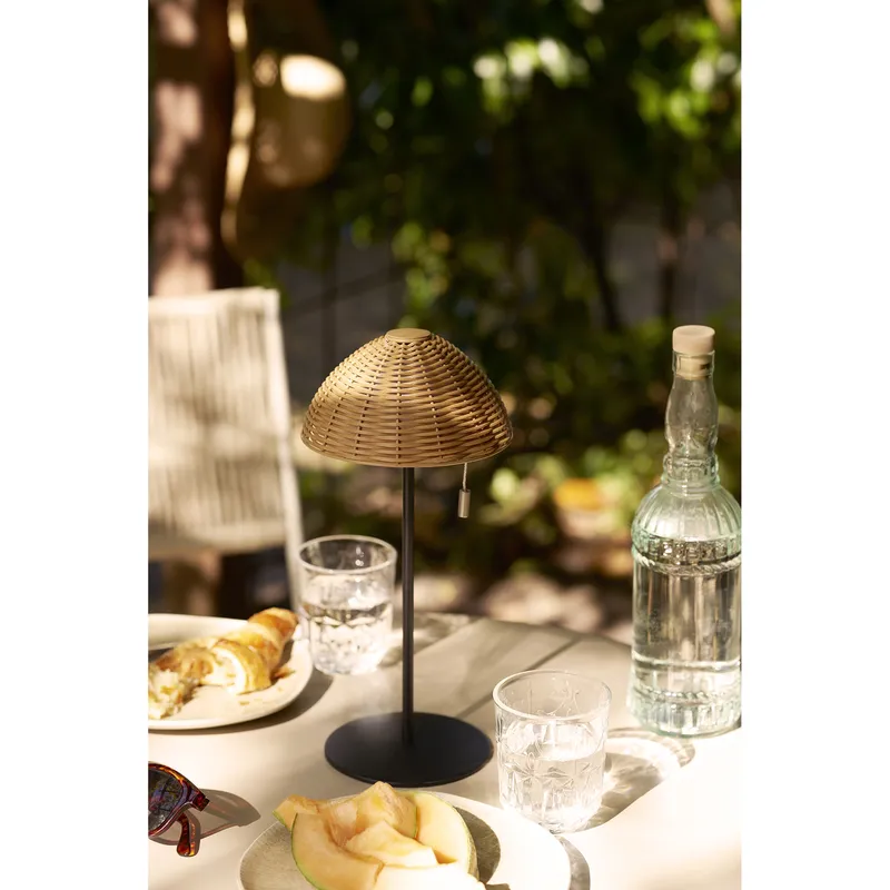 Lampka Stołowa MEBLIVA Wigan LED, Boho, Naturalny - Czarny