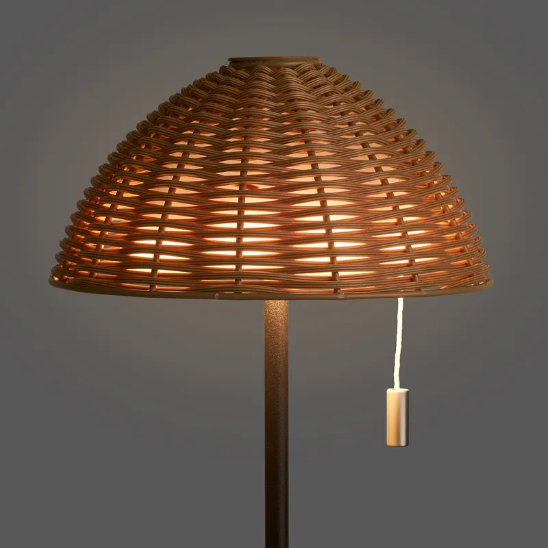 Lampka Stołowa MEBLIVA Wigan LED, Boho, Naturalny - Czarny