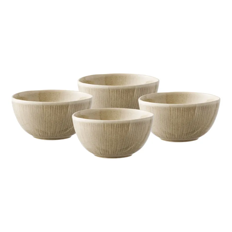 Zestaw 4 Misek MEBLIVA Viola Ceramiczne, Do Zupy - Beżowy