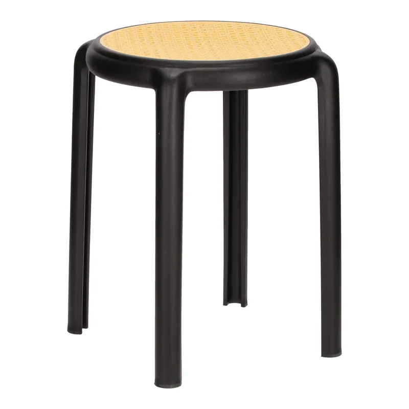 Stołek MEBLIVA Zula, Polipropylen, 45 cm - Czarny