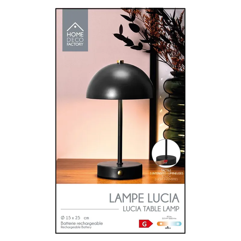 Lampka Stołowa MEBLIVA Funghi, Metal Minimalistyczny - Czarna