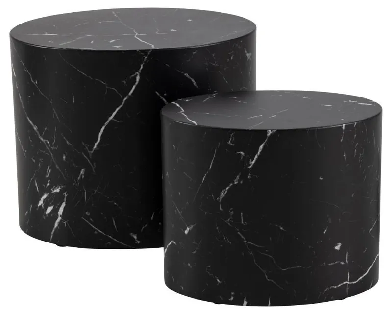 Stolik Kawowy MEBLIVA Mice Black Marble, Nowoczesny - Czarny