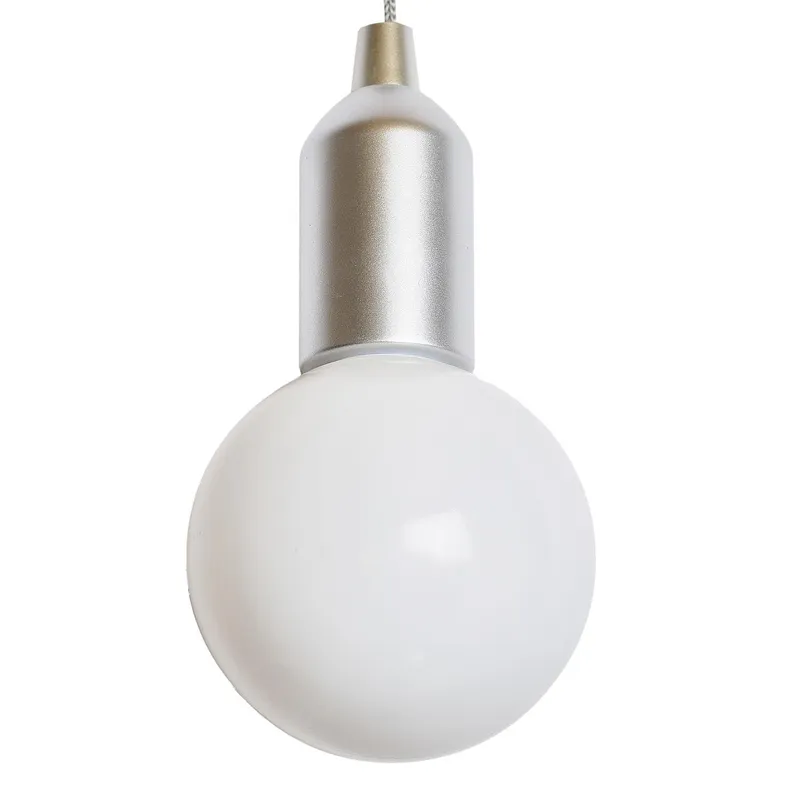 Lampa Wisząca MEBLIVA Żarówka L, Nowoczesna, Plastik - Srebrna