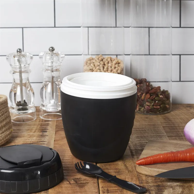 Lunchbox Travel MEBLIVA Okrągły Szczelny Pojemnik Na Lunch - Czarny