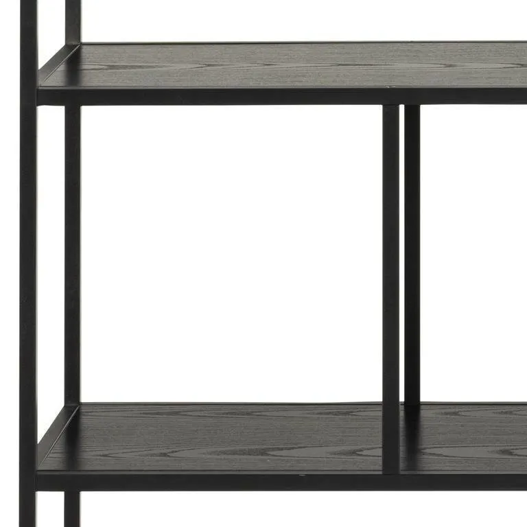Regał Schodkowy MEBLIVA Seaford, Metal MDF, Nowoczesny - Czarny