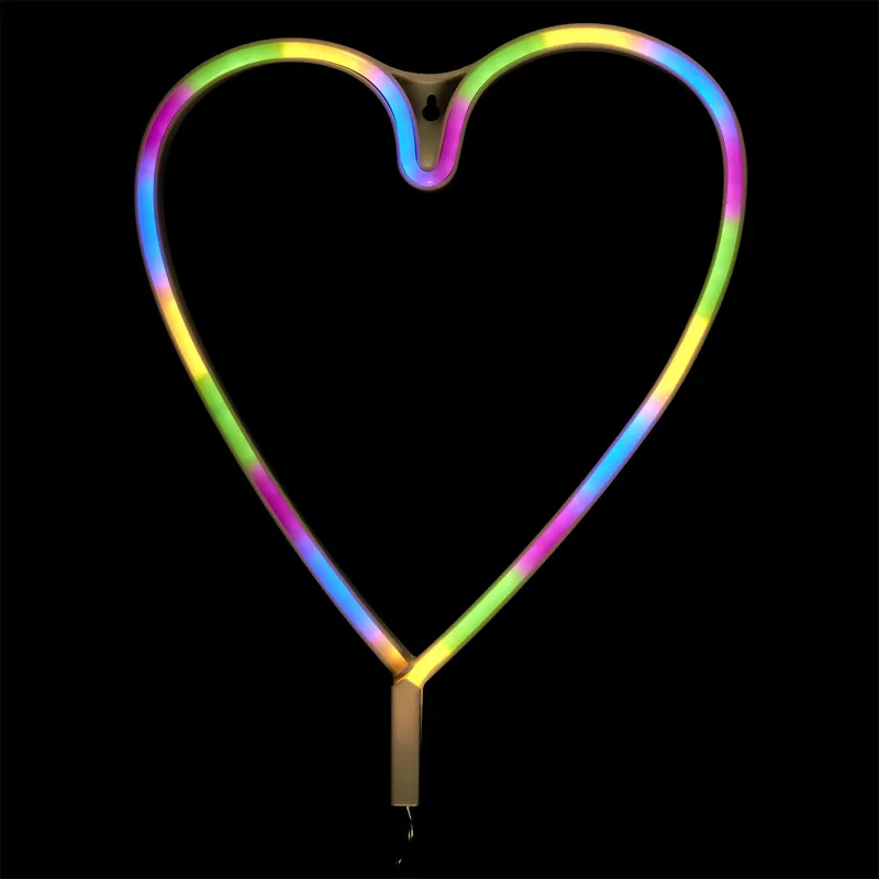 Lampka LED Neon Serce MEBLIVA - Nowoczesna Dekoracja Ścienna - Biały