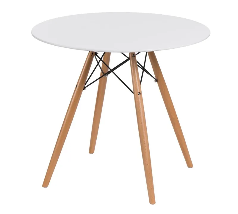 Stół MEBLIVA DTW 80 cm, Okrągły, Skandynawski - Biały