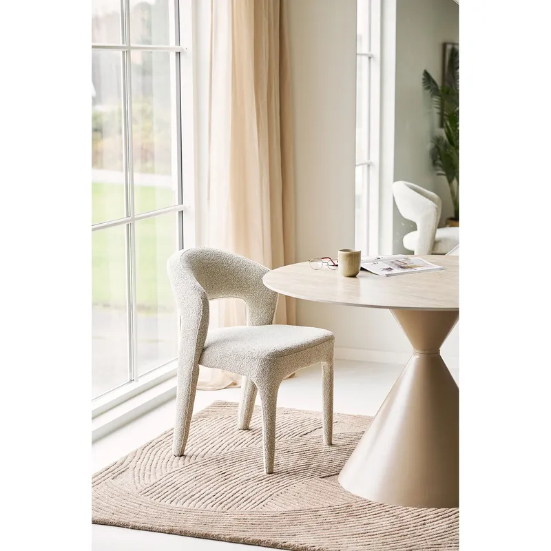 Stół MEBLIVA Annecy Ceramiczny Okrągły 120 cm - Trawertyn