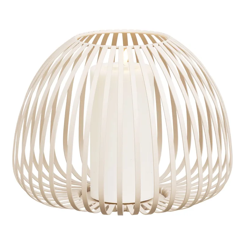 Lampion MEBLIVA Stoense, Metalowy Solarny, 25x19 cm - Beżowy