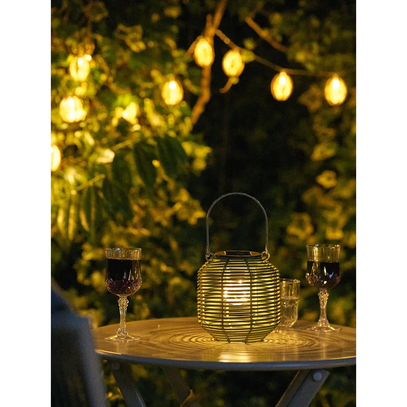 Lampion Ogrodowy MEBLIVA Crewe, Solarny LED 15x15 cm - Zielony