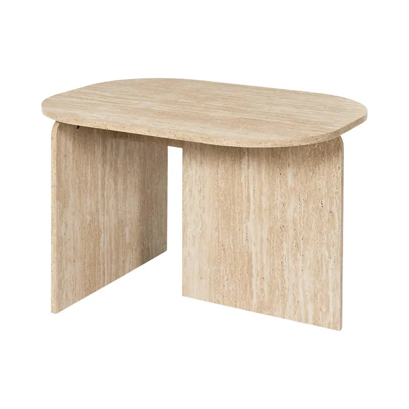 Stolik Kawowy MEBLIVA Umor Owalny 72x53 cm Nowoczesny - Beżowy